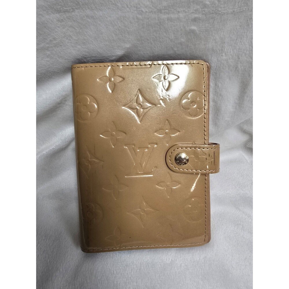 Louis Vuitton Vernis Monogram Agenda PM Gold Metallic 6 Ring Planner Cover